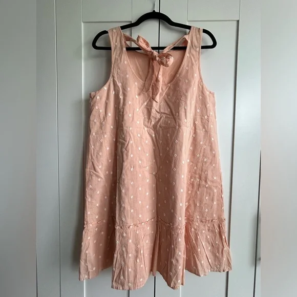 LOFT Peach Polka Dot Sun Dress with Bow - Picture 8 of 16